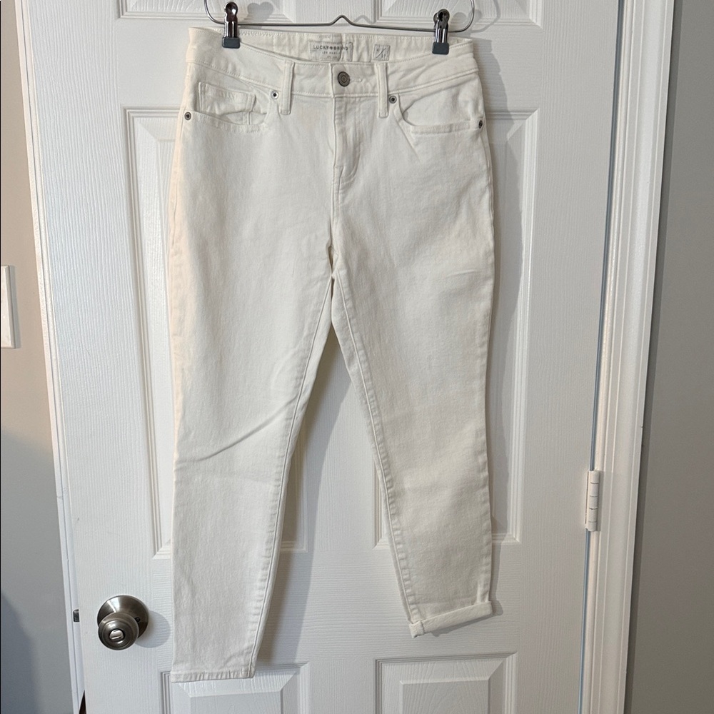 Lucky Brand Women's White Low Rise Crop Lolita Ankle Jeans, 4/27